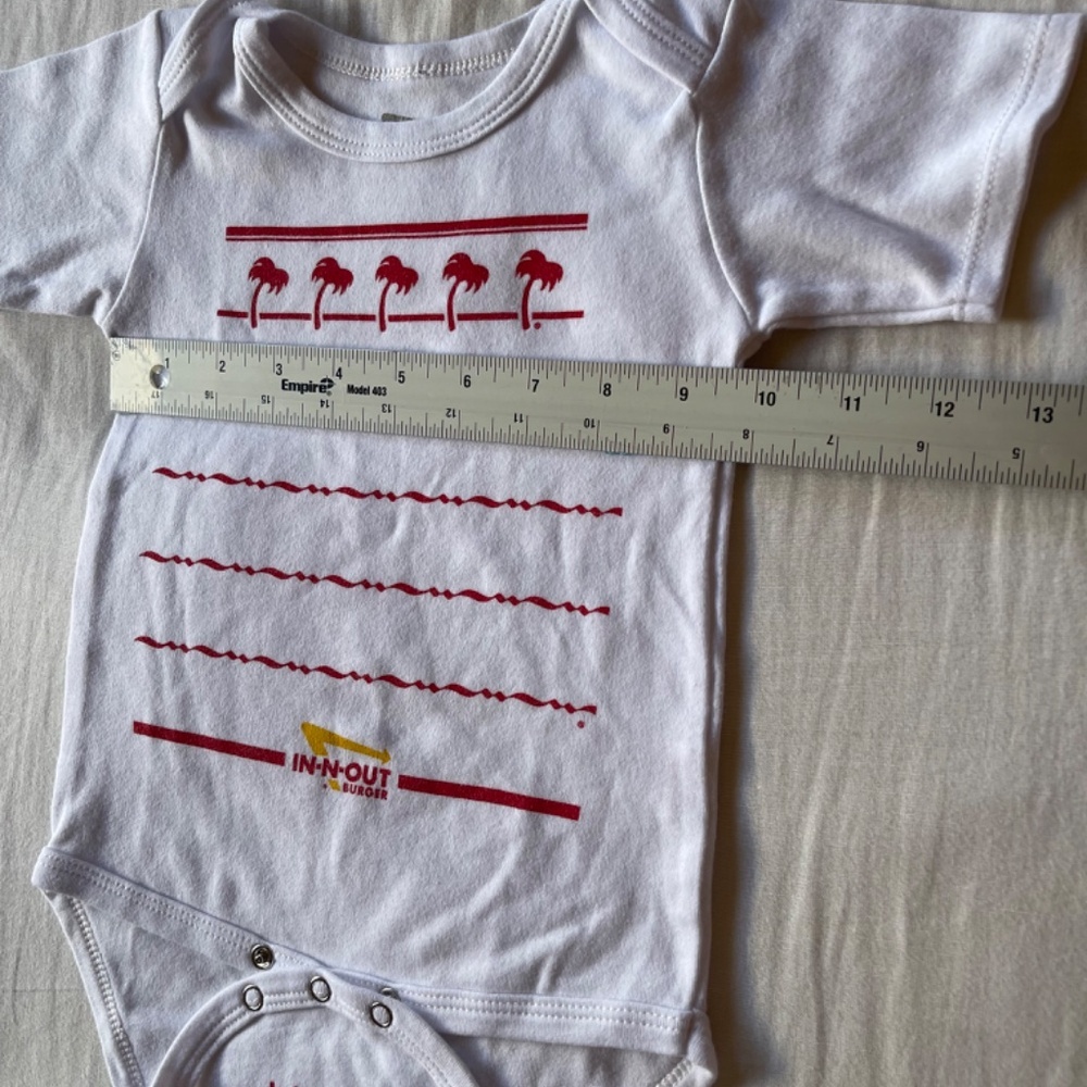 White and Red Baby Onesie - Picture 2 of 9